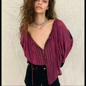Free People Western Star Blouse